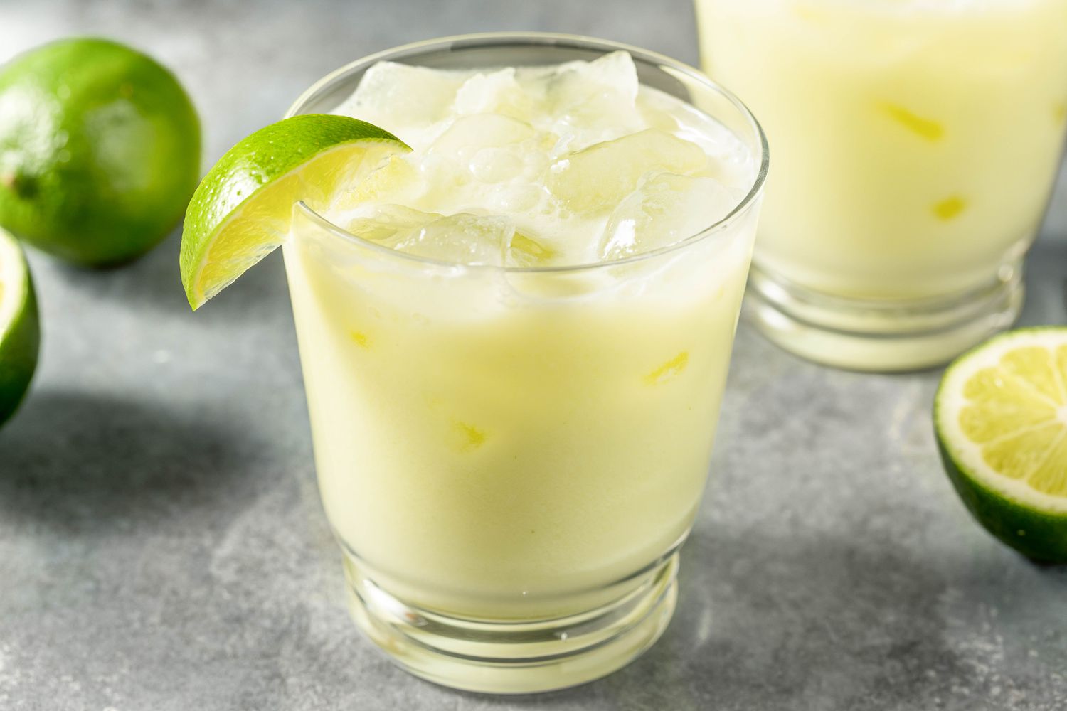 Homemade Sweet Refreshing Brazilian Lemonade with LImes and Sugar